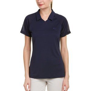 Puma Womens Golf Shirt LARGE Short Sleeve Polo - Business Casual, Navy Blue